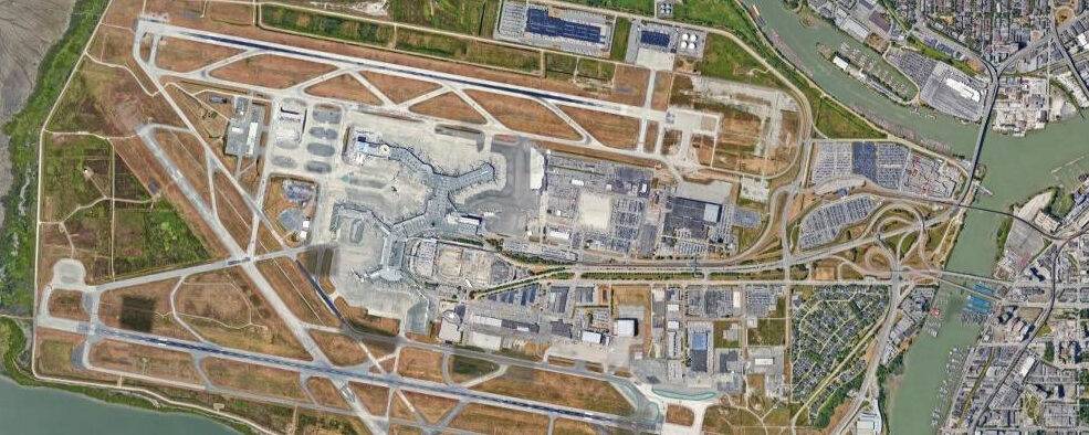 Satellite view of Vancouver International Airport airside