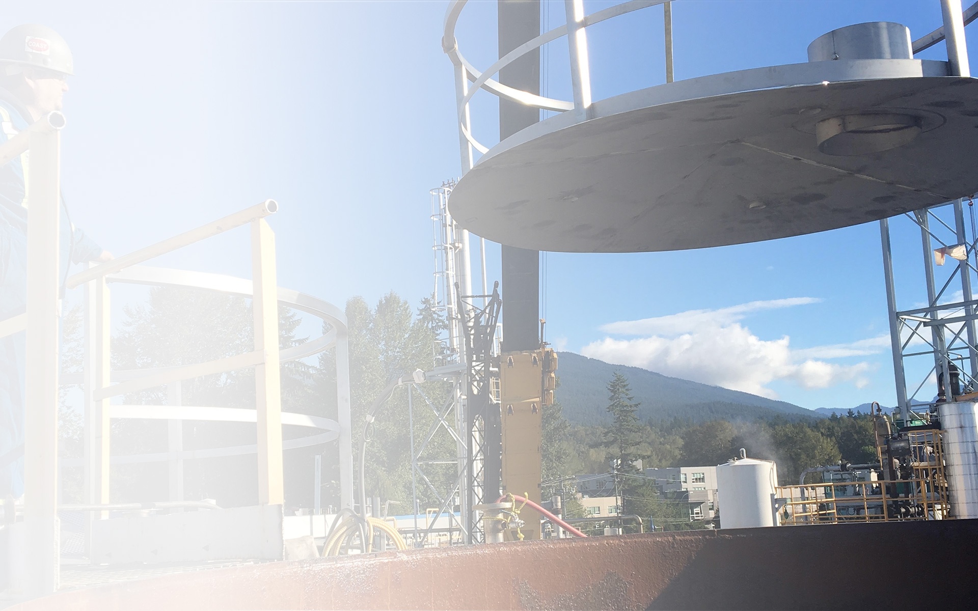 Coast Industrial field crew on an industrial tank site in British Columbia