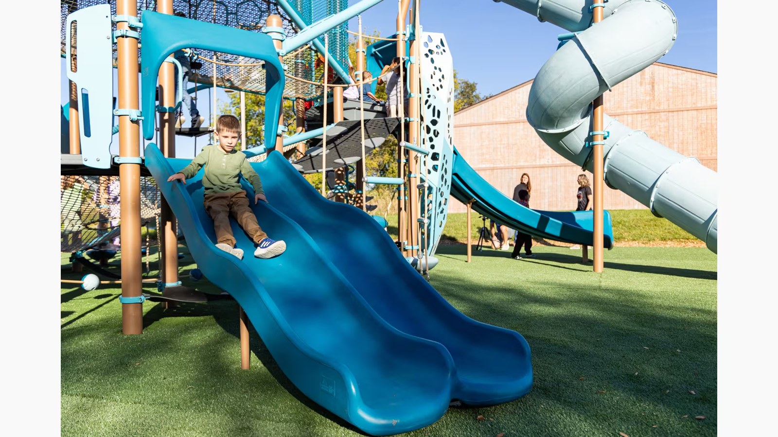 A child on the slide